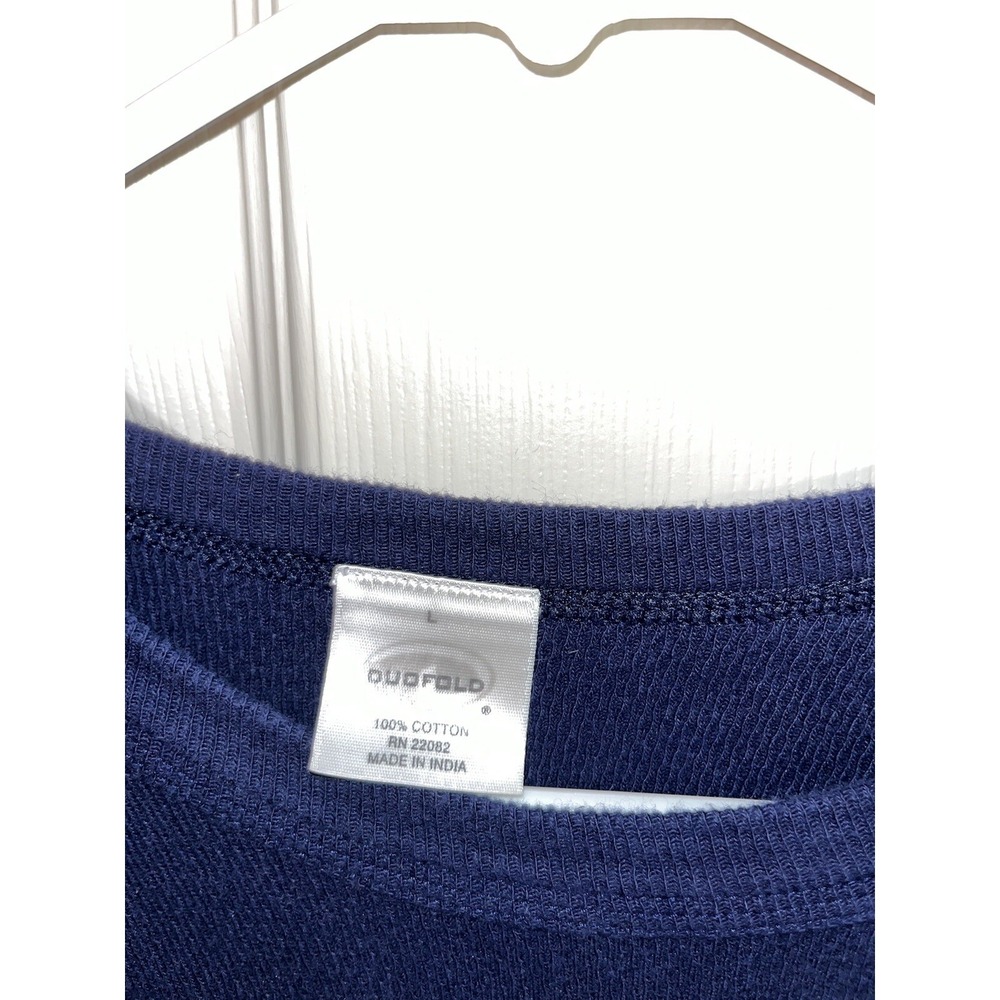 Vintage‎ Duofold thermal shirt Size L Navy Blue Long Sleeve Pullover